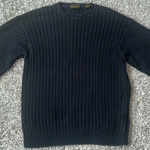 Men's Black Ribbed Sweater